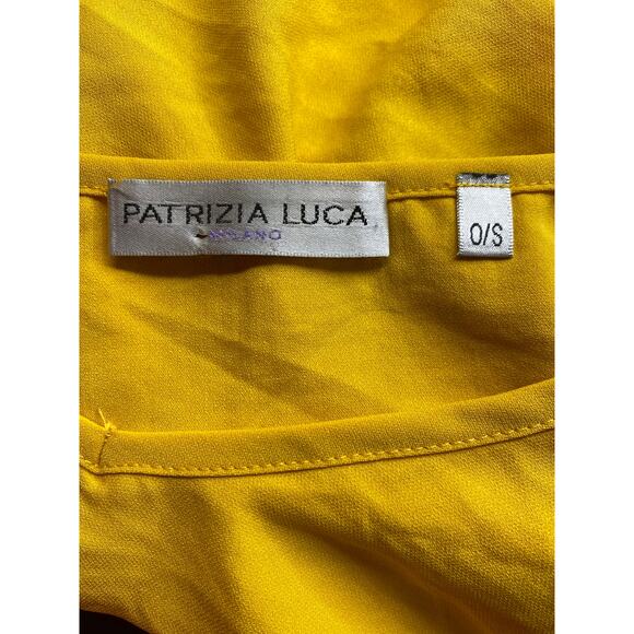 New Patrizia Luca Milano Women's OS Yellow V Neck Dropped Shoulder Sweater Top - Picture 3 of 5